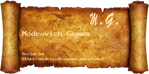 Modrovich Gemma névjegykártya